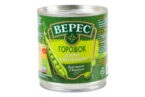 Горошок зелений мозкових сортів консервований стерилізований Верес в/с з/б 200г