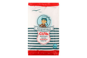 Сіль морська харчова йодована помел №1 Морячка м/у 1кг