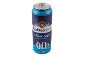 Пиво 500мл 0% безалкогольное светлое фильтрованное пастеризованное Lager Kaiserdom ж/б