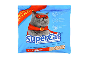 Наповнювач гігієнічний деревний для котячого туалету Стандарт Super Cat 1кг