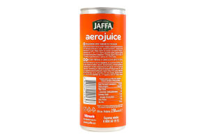 Нектар газированный пастеризованный апельсиновый Aerojuice Jaffa ж/б 250мл