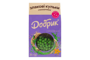 Кульки злакові глазуровані зі смаком фісташки Добрик к/у 35г