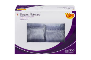 Ahold Elegant Flatware Crystal Clear Plastic - 300 CT