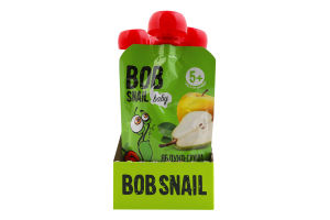 Пюре фруктовое для детей от 5мес гомогенизированное Яблоко-груша Baby Bob Snail д/п 90г