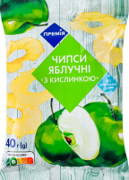 Чіпси яблучні з кислинкою 40г ТМ «Премія»