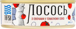 Лосось с овощами в томатном соусе стерилизованный TaFish ж/б 240г