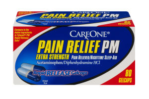 CareOne Pain Relief PM Rapid Release Gelcaps Extra Strength - 80 CT