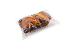 Кекс з фруктовим наповнювачем з шматочками персика та ароматом маракуйї 295г плівка Міра 22