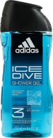 Гель для душу + шампунь + засіб для вмивання для чоловіків 3в1 Ice Drive Adidas 250мл