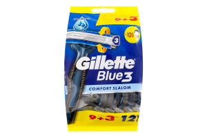 Бритви одноразові Blue 3 Slalom Comfort Gillette 12шт