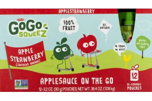 GoGo Squeez Applesauce On The Go Apple Strawberry - 12 CT