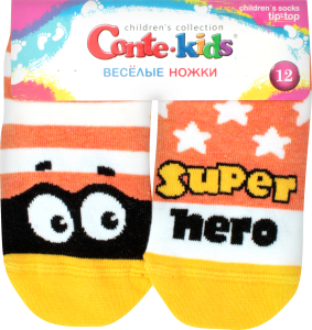 Шкарпетки дитячі Веселі ніжки Tip-Top Conte-kids 17С-10СП, розмір 12, 283 помаранчевий