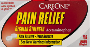 CareOne Pain Relief Regular Strength Pain Reliever-Fever Reducer - 100 CT