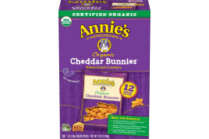 Annie's Homegrown Cheddar Bunnies Organic Baked Snack Crackers - 12 CT