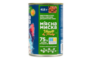 Корм д/дорослих котів Шматочки з качкою та овочами в соусі 415г ж/б М'ясна миска