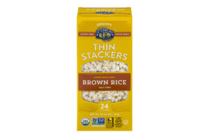 Lundberg Organic Thin Stackers Puffed Grain Cakes Brown Rice Salt-Free - 24 CT
