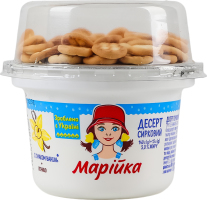 Десерт сирковий 5% Ваніль + печиво Марійка ст 155г