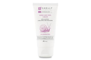 Крем д/рук та нігтів Відновлюючий з алантоїном екстрактом равлика та олією каріте 45мл Шелі