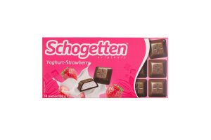 Шоколад молочний з начинкою зі знежиреного йогурту та полуниці Schogetten к/у 100г