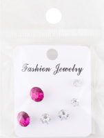 Сережки-гвіздки з камінцями та штучними перлами в асортименті LF25051533