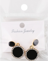 Сережки-гвіздки жовтий метал з камінцями в асортименті ZBYK250513236