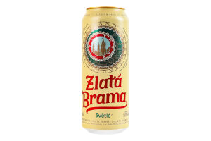 Пиво 0.5л 5% світле пастеризоване Zlata Brama з/б