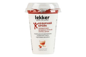 Напій кефірний 1.5% з наповнювачем стерилізованим Карамельне лате Фокус і легкість Кефірний брейк Lekker ст 180г