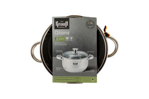 Каструля 3,4л з скляною кришкою 20см 26-238-125 Krauff