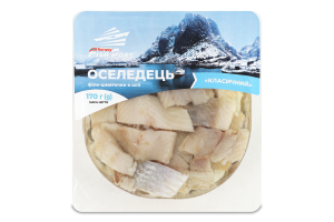 Оселедець філе-шматочки в олії Класичний Fish Port лоток 0.17кг