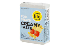 Продукт молоковмісний сирний плавлений Вершковий смак 55% ТМ Cheese life, 70г