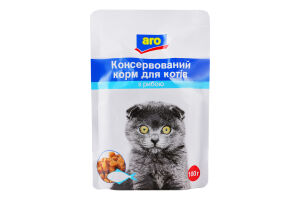 Корм консервированный для котов с рыбой Aro д/п 100г