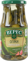Огурцы маринованные слабокислые стерилизованные Верес с/б 500г