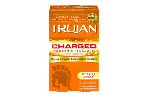 Trojan Intensified Charged Latex Condoms - 10 CT