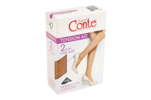 Напівпанчохи жіночі Conte elegant Tension 40den 23-25 natural 2пари