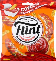 Сухарики пшенично-житні з смаком Ковбаски BBQ 65г+Кетчуп томатний 15г Flint