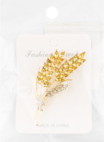 Брошка Колоски жовтий метал 6,2*2,5см