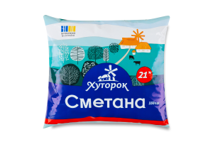 Сметана 21% Хуторок м/у 350г