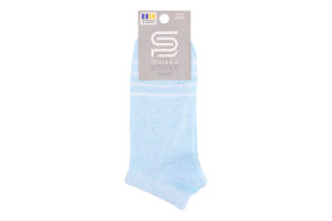 Шкарпетки жіночі Premier socks Економ короткі зі смуж р.23-25 блакитні Арт.7167