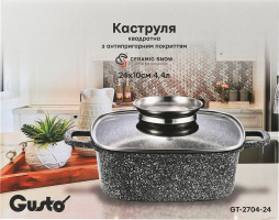 Каструля Ceramic Snow 4,4л квадратна Gusto