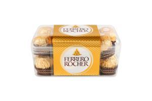 Цукерки вафельні покриті молочним шоколадом та подрібненими лісовими горіхами з начинкою Ferrero Rocher п/у 200г