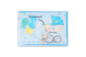 Листівка Happy.com POP-UP 3D Baby блакитна конвер