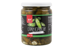 Огірки корнішони мариновані 500г твіст/б Хіт Продукт