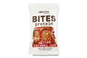 Цукерка в чорному шоколаді Salted caramel nut Protein bites Healthy Choice м/у 14.5г