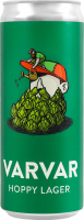 Пиво 0.33л 5.6% светлое нефильтрованное непастеризованное Hoppy lager Varvar ж/б