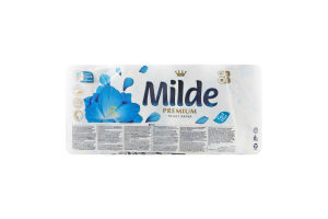 Туал. папір Milde 8 шт. Преміум Cool Blue 3-шар. И393 (Болгарія)