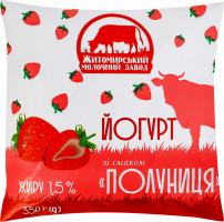 Йогурт 1.5% Клубника Житомирський молочний завод м/у 350г
