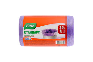 Пакеты для мусора 35л Стандарт Fino 100шт