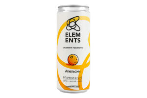 Напиток безалкогольный соковый слабогазированный со вкусом апельсина Elements ж/б 330мл