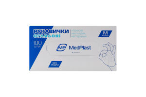 Рукавички оглядові нітрилові неопудрені нестерильні р.M 100шт MedPlast