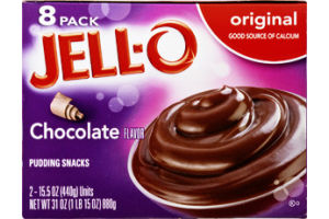 JELL-O Pudding Snacks Original Chocolate - 8 PK